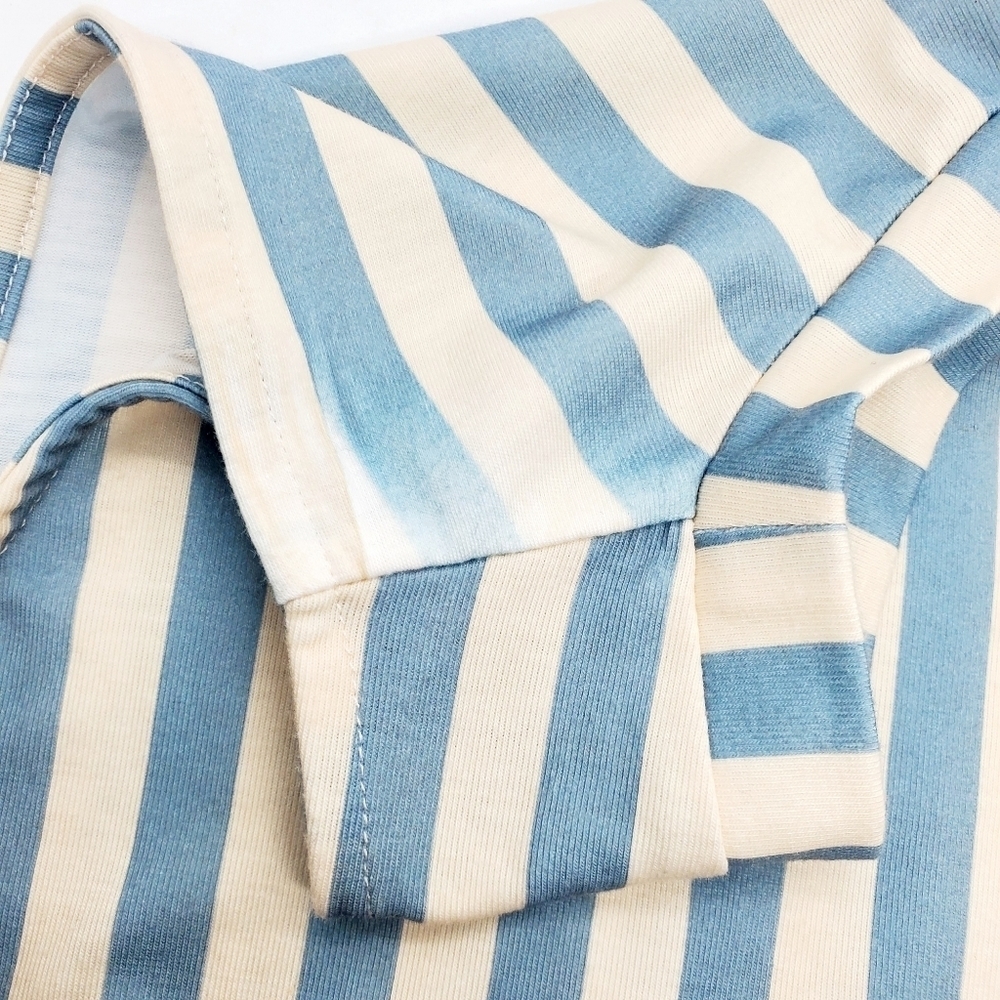 Love Fire Light Blue & White Striped Twist Side Sleeveless Top - Picture 4 of 7